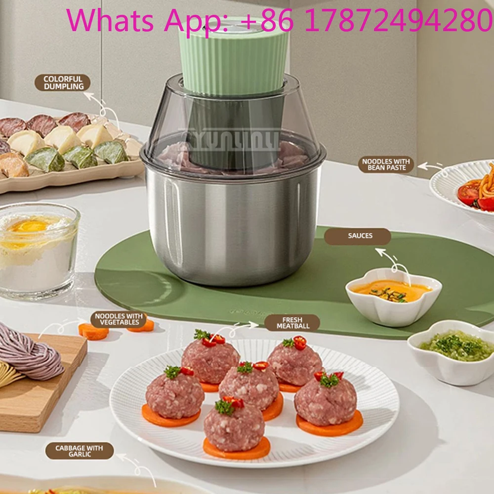 Kitchen Electric Meat Grinder Food Choppers Multifunctional Vegetable Crusher 304 Stainless Steel Automatic Blender