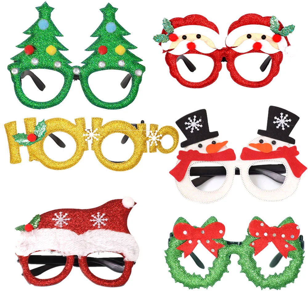 New Year 2025 Glasses Frame Photobooth Props Merry Christmas Ornaments Xmas Navidad Gifts happy New Year Eve Party Decorations