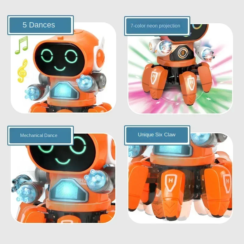 LED Light Musical Dancing Robot Baby Learn To Climb Toy Kid Glow Music Educational Toy Electric Pet Cute  Children Birthday Gift