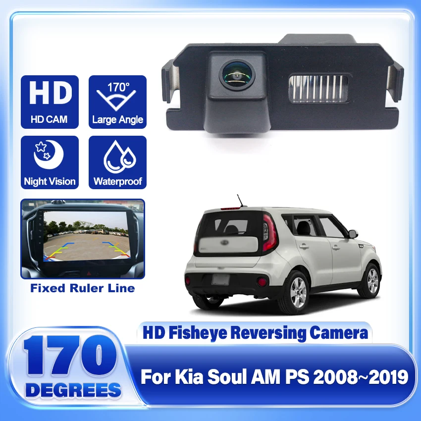 CCD HD For Kia Soul AM PS 2008 2009 2010 2011 2012 2013 2014 2015 2016 2017 2018 2019 Car Rear View Reverse Camera Fisheye Lens