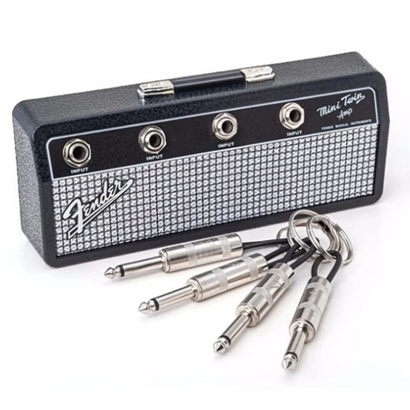 Guitar Key Storage Key Jack Holder Rack Wall-mounted Keychain Holder Vintage Rhinestone Amplifier Home Decoration