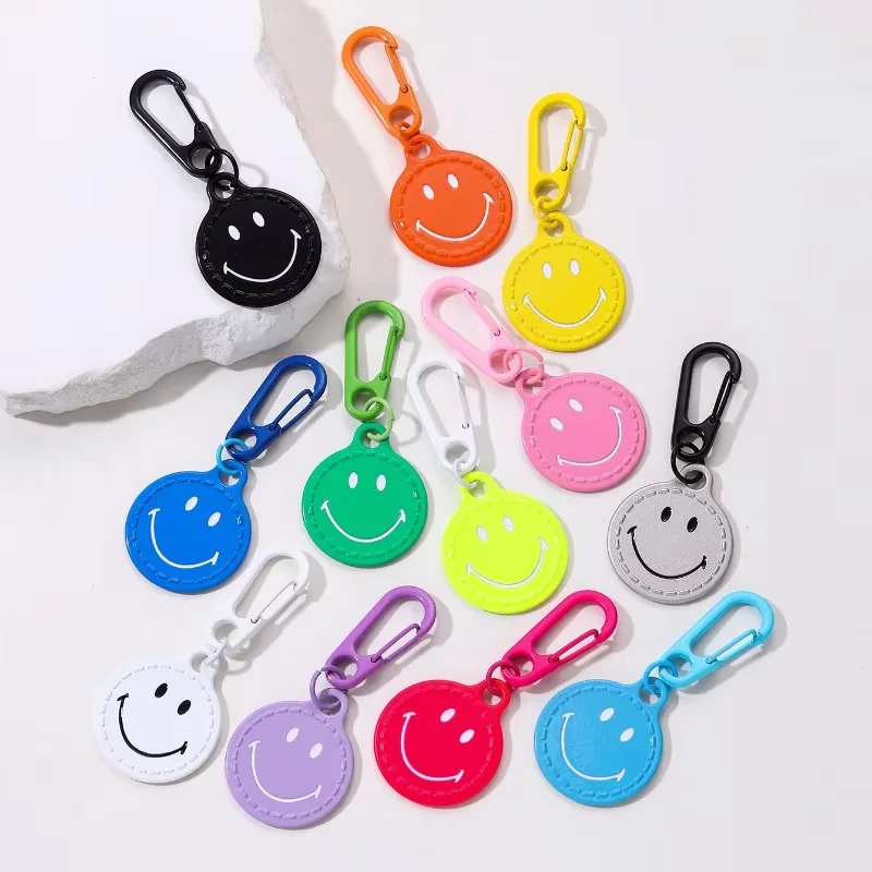 Cute Classic Colorful Smile Face Enamel Keychain Emoticon Key Rings Pendants for Men Women Key Holder Handbag Charms Pendants