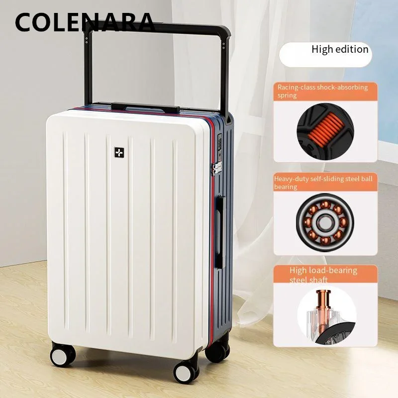 COLENARA 20 นิ้ว Multifunctional กระเป๋าเดินทาง Boarding Box 26 "ขนาดใหญ่ความจุรถเข็น 24" PC รหัสผ่านกล่อง 28" Rolling กระเป๋าเดินทาง