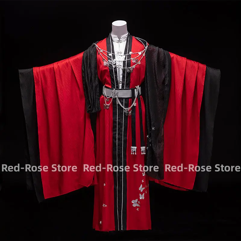 TGCF Tian Guan Ci Fu Huacheng Cosplay Costume Guiwang Huacheng Han Style Clothing Sanlang Red Hanfu Dress Chinese Costume