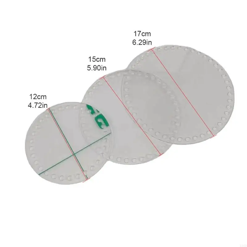 X90D 라운드 투명 아크릴 보드 니트 가방 액세서리 수제 DIY 크로 셰 뜨개 가방 재료 뜨개질베이스 셰이퍼 3 크기