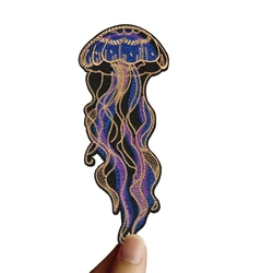 1PC Vivid Jellyfish Embroidered Patch DIY Gift Iron/Sew On Patches For Clothes Cap Bag Jacket Funny Halobios Hot Adhesive Badge