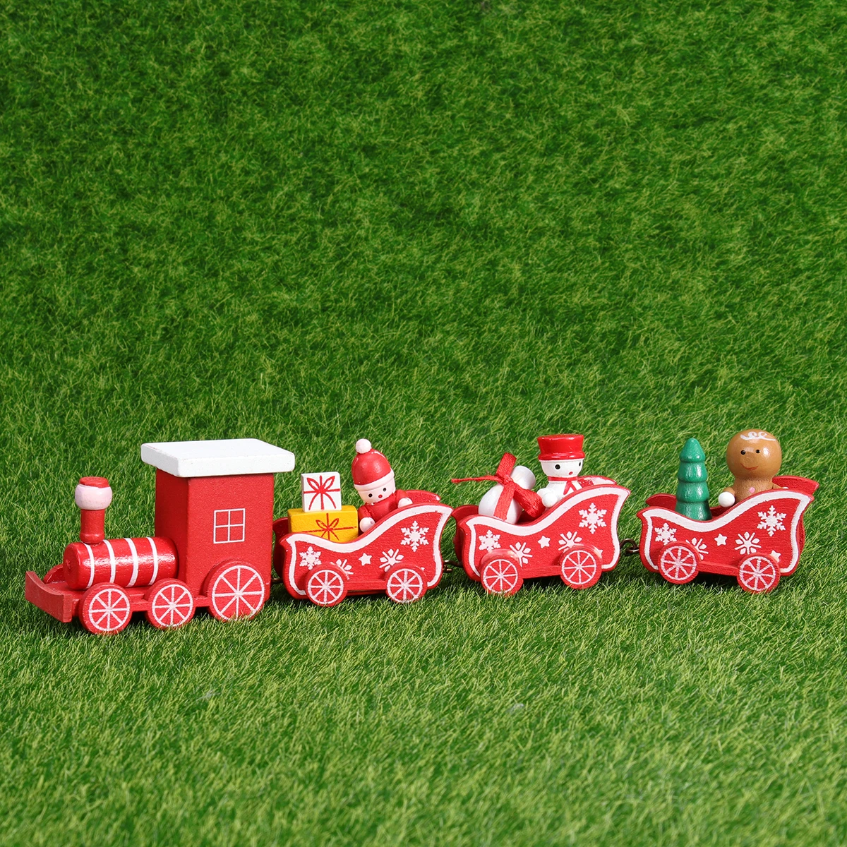 

Christmas Train Ornaments Creative Wood Desktop Adornment Wooden Gift Table Decoration Funny Children Toy Xmas