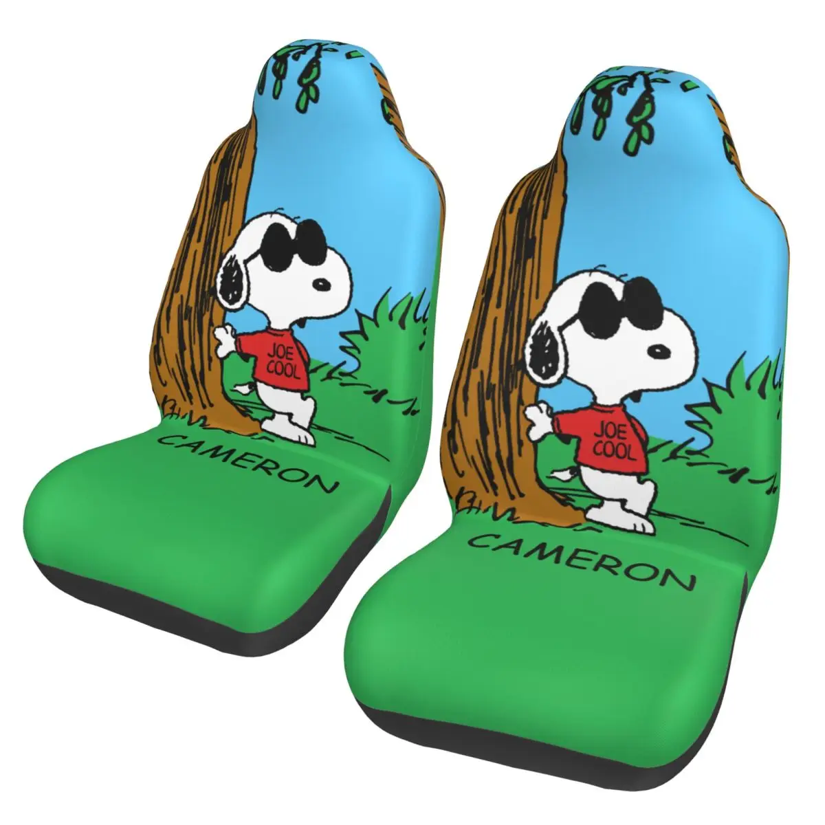 

Snoopys Cartoon Dog Car Accessory Seat Covers for Front Seats Interior Auto Truck Van SUV Cars Durable Cover Set of 2