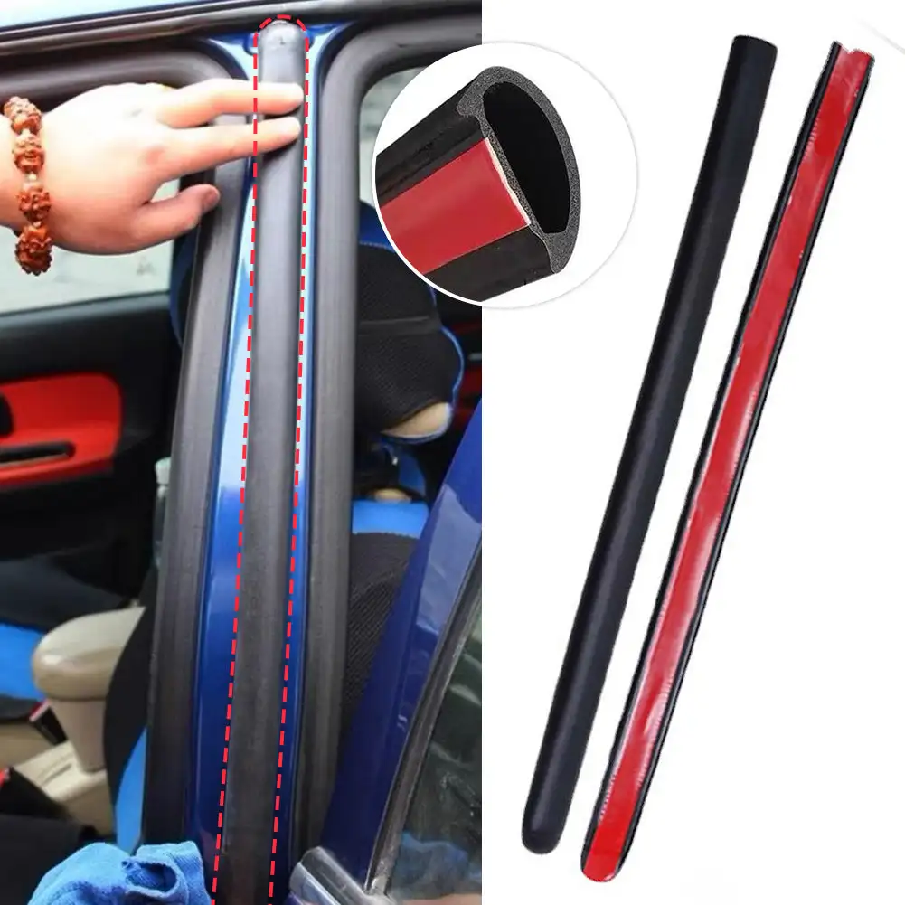 2Pcs Car Door Rubber Seal Strip  B Pillar Middle Column Car Sealing Strip  Anti-Scratch Noise Insulation Self-adhesive Strip