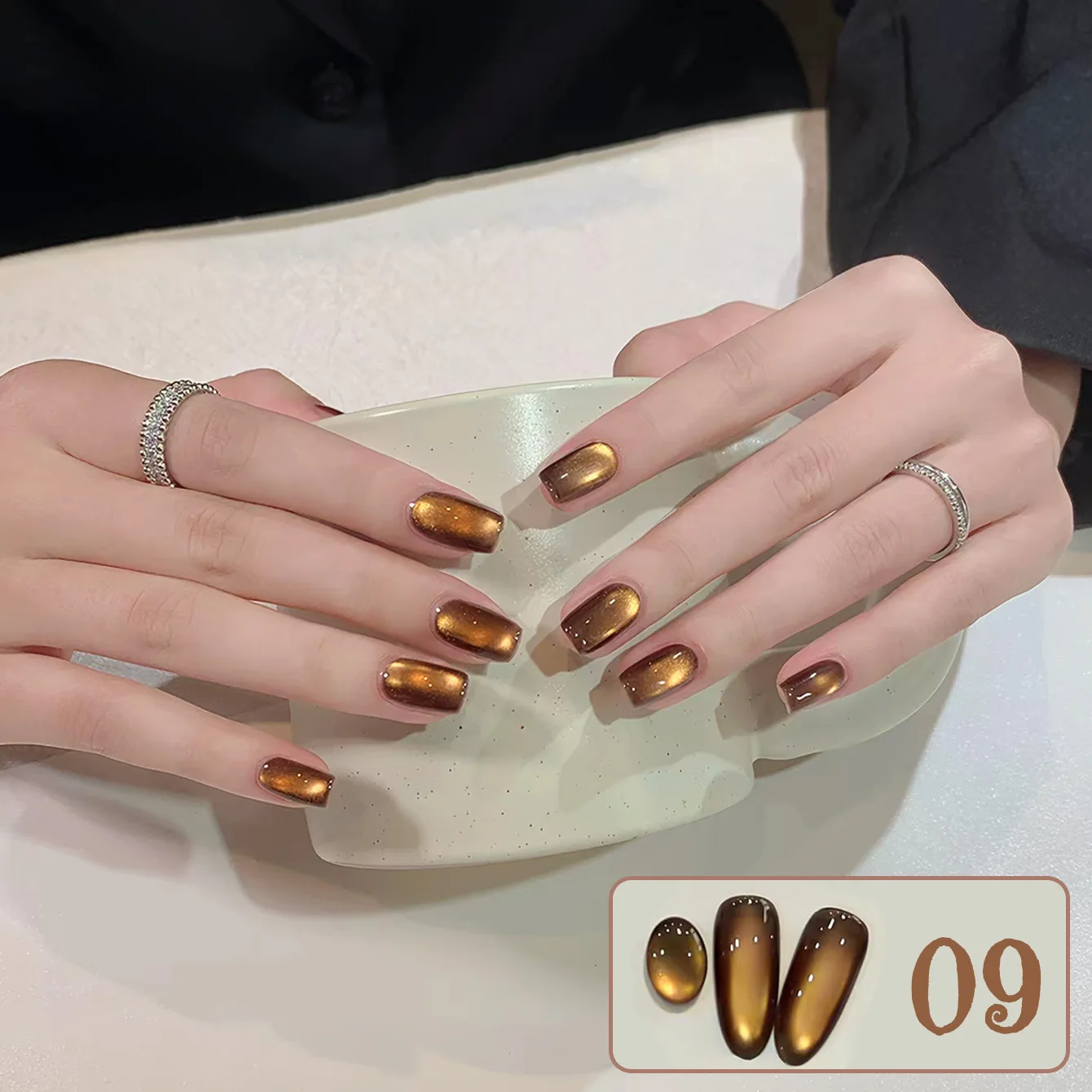 WS 1-9 Stück Herbst Tracking Cat Eye Gel Nagellack 2026 Braun Nagel Maillard Glasperlen Nagellack Herbstnägel – Detail 20