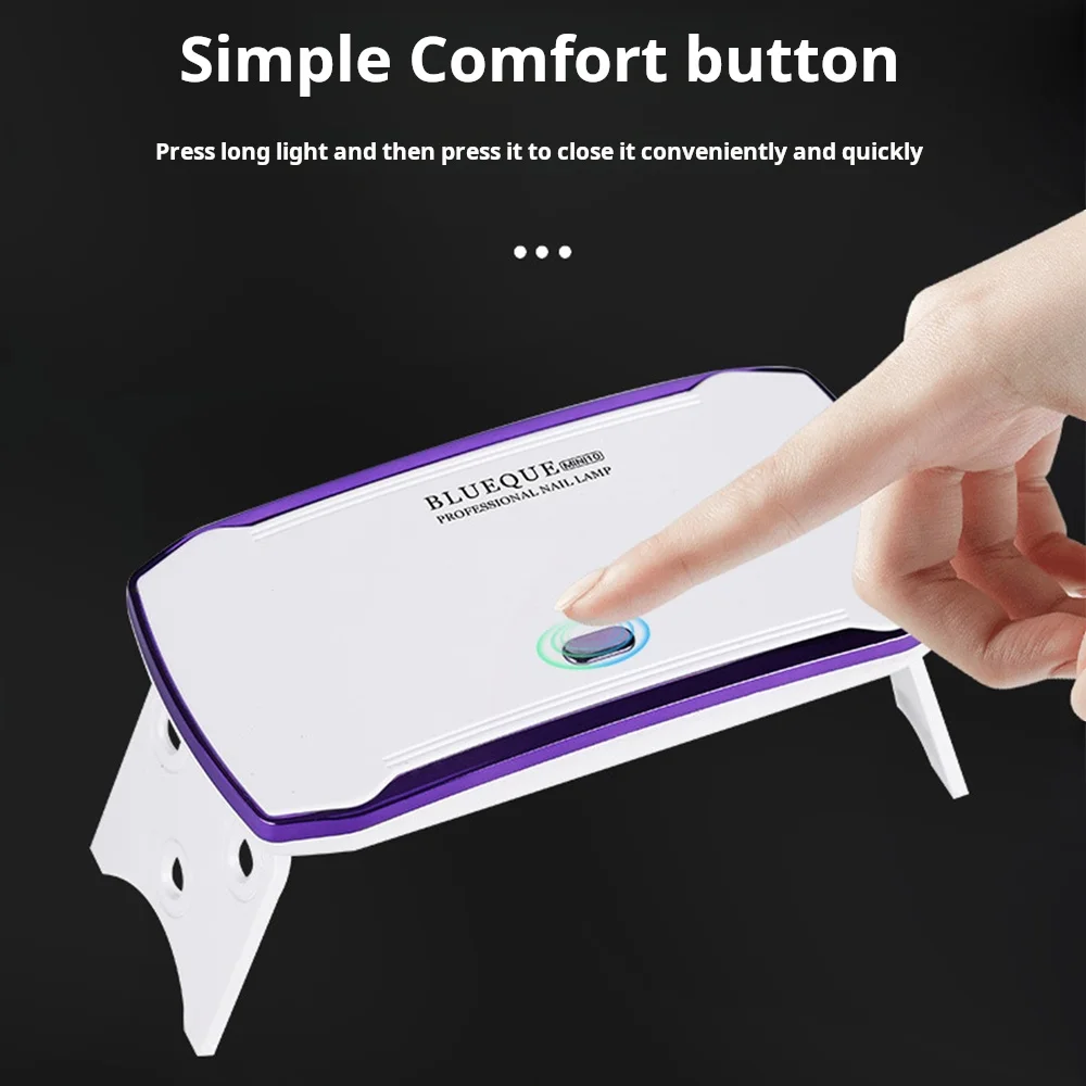 36W Mini Nail Dryer Machine Portable 6 LED UV Manicure Lamp Home with USB Fast Drying for Curing All Nail Gels