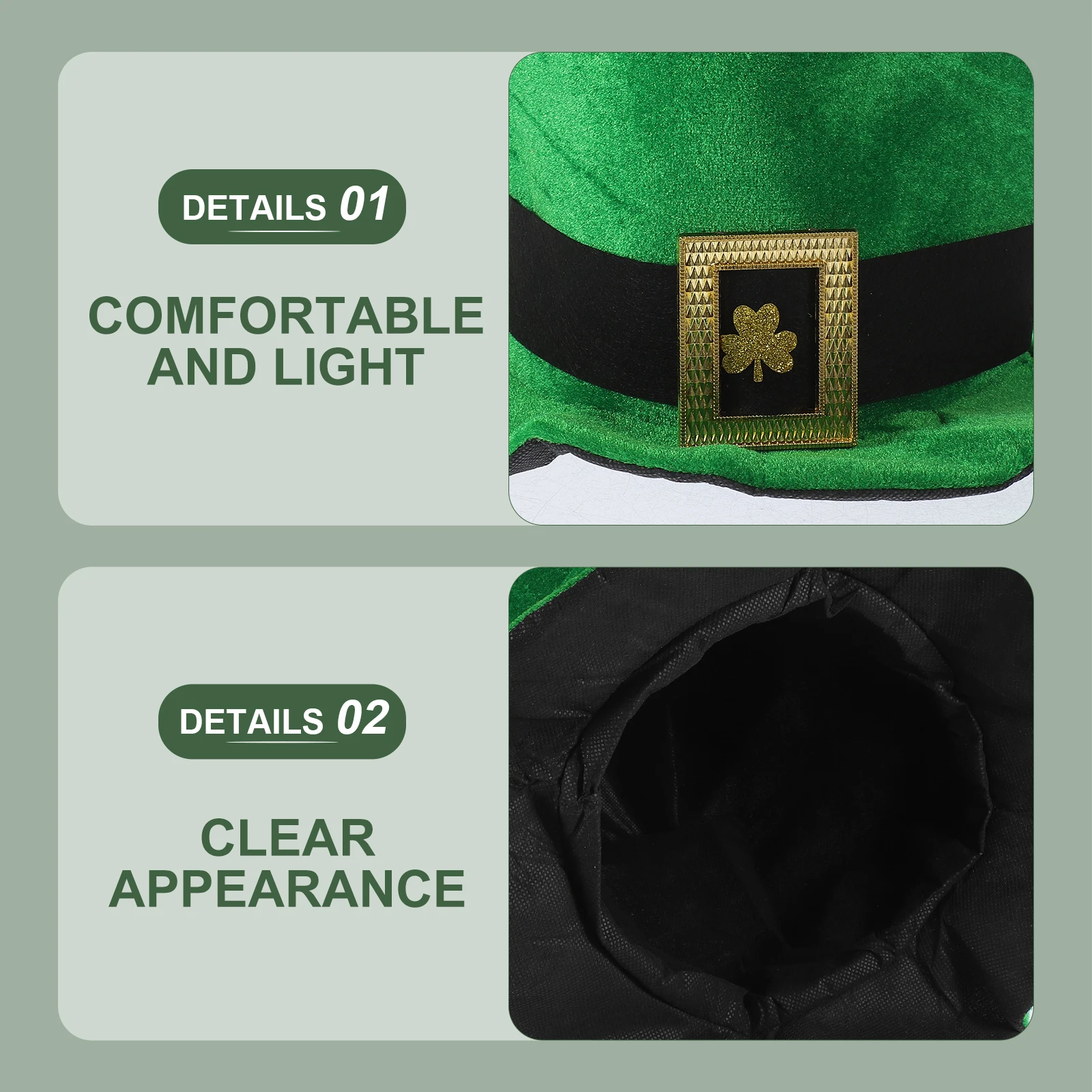 

Green Decorative Irish Festival Party Hats Bright Color Comfortable Material Photo Prop St Patrick Accessories