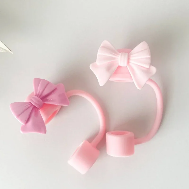Bow Straw Cap Covers Toppers Silicone Accessories For Stanley Cups 30&40 Oz Tumbler And With 1pc Protective Boot