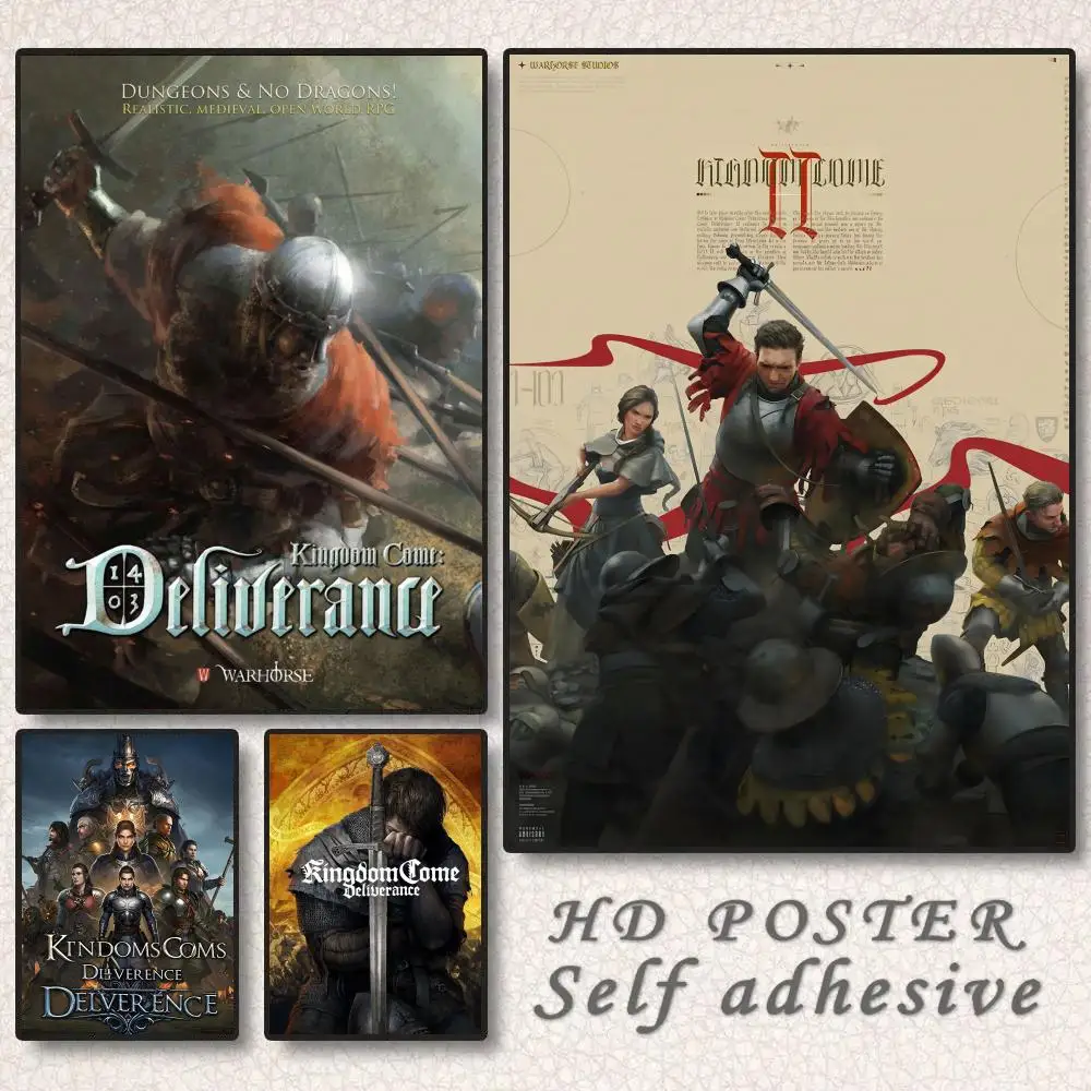 Game K-Kingdom Come Deliverance 2 Poster Sticker Self Adhesive for Office Home Theater Wall Art Decor Fancy Gift