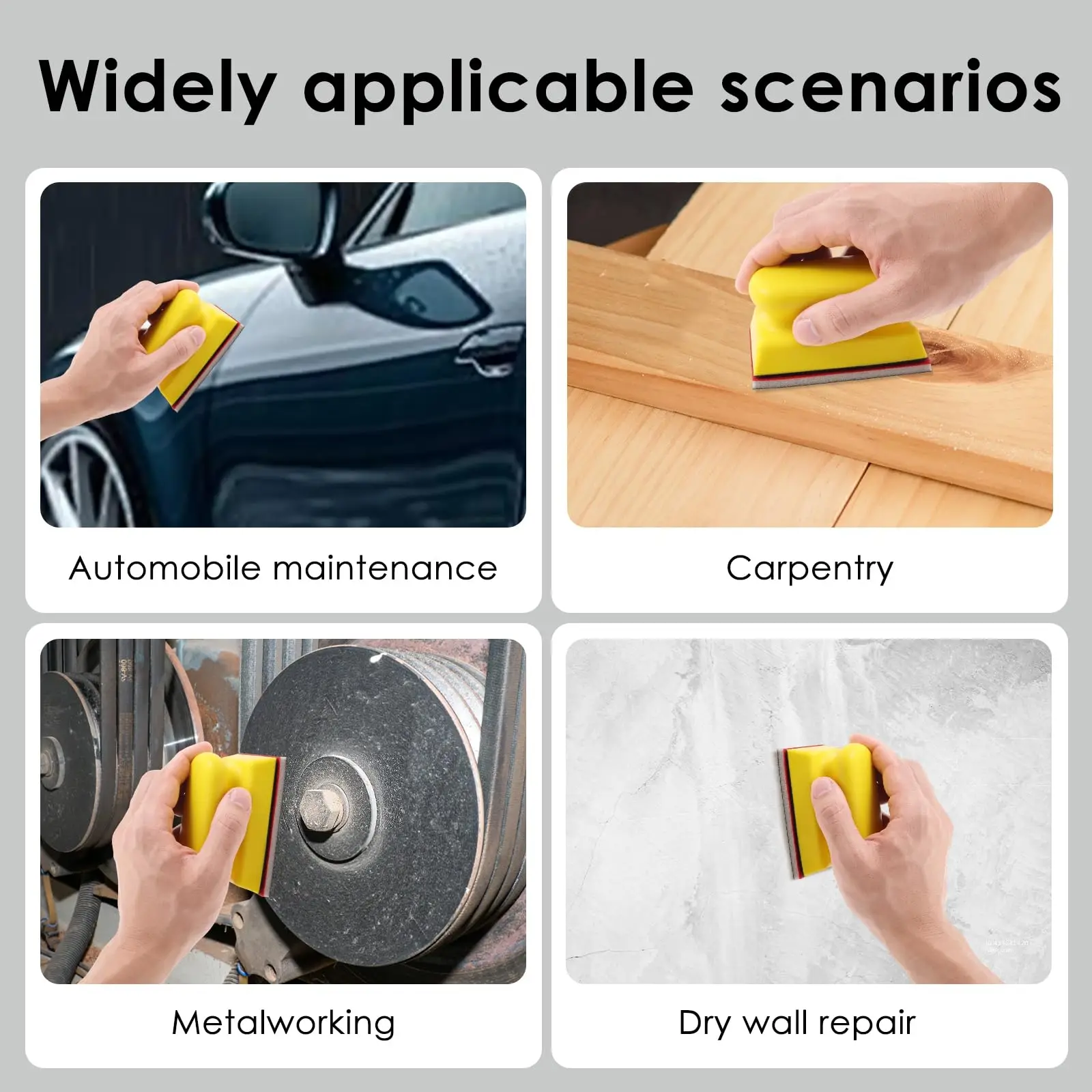 75X100 mm Hook and Loop Sponge Sandpaper 1/10/25 Pcs Hand Sanding Block for Polishing and Sanding Metal Car Body Stone Wood