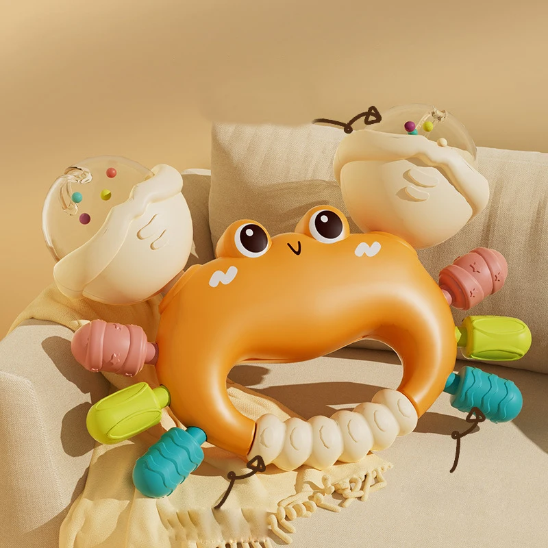 Bebê calmante novo caranguejo emocionante brinquedo para crianças de 0 a 12 meses, água fervente e tocando