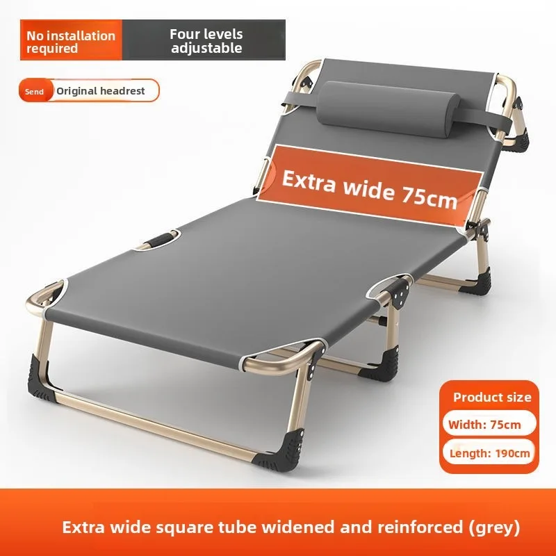 Hospital Care Bed Camping Bed Home Simple Folding Bed Companion Bed Foldable Single Bed Portable Office Nap Bed Lounge Chair