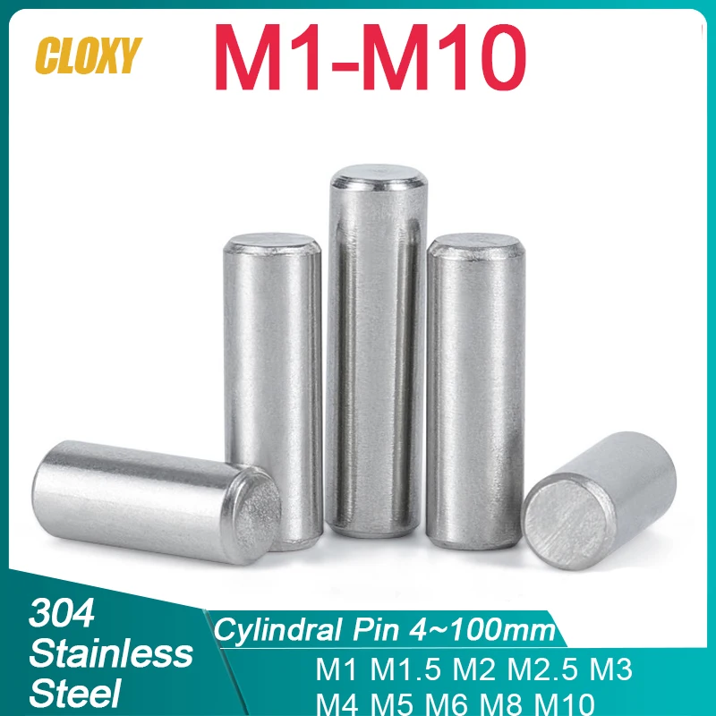 M1 M1.5 M2 M2.5 M3 M4 M5 M6 M8 M10 Cylindrical Pin Locating Dowel 304 Stainless Steel Fixed Shaft Solid Rod GB119 4~100mm