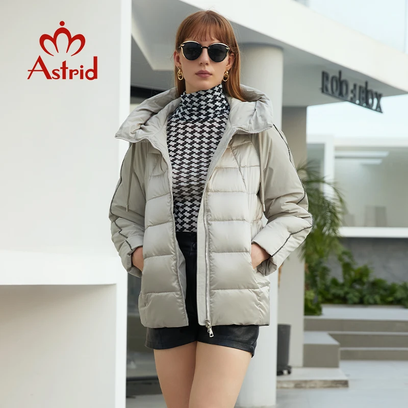 Astrid Winter Jacket Women 2022 Coat Short Simple Classic quilted Hooded Coat Women Casual Fashion Women\'s Parka Female Clothing