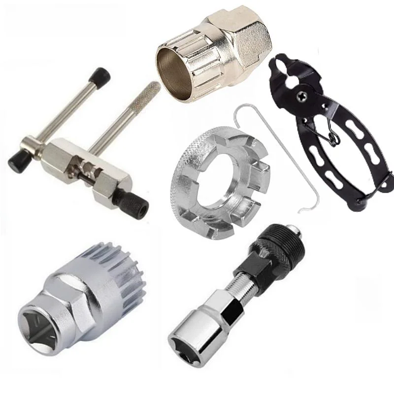 6PCS Fahrrad Reparatur Werkzeug Set Fahrrad Kette Schnalle Zangen Kette Breaker Kurbel Puller Bike Extractor Speichen & Schwungrad entferner Kit