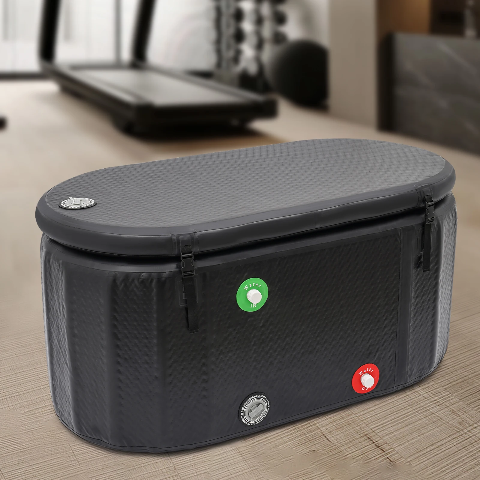 

Ванна для ледяных процедур для спортсменов и восстановления мышц, большая надувная ванна 132x70x62 см, портативная ванна для холодных погружений, 275 л/72,65 галлона