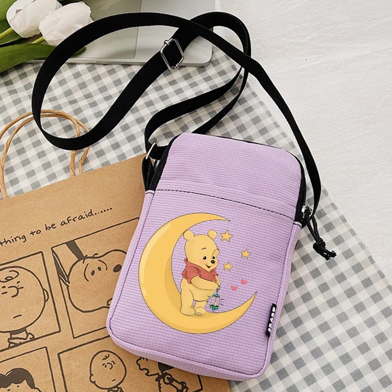 Winnie The Pooh Bolsas de Ombro, bolsa crossbody de urso kawaii sacola dos desenhos animados, bolsas casuais axilas, bolsas de colocação na moda