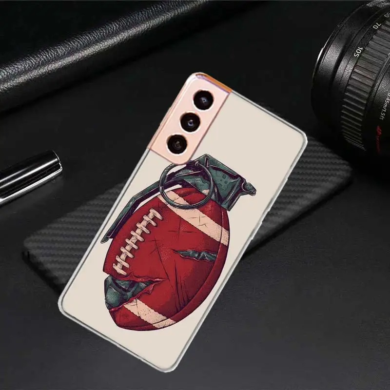 Rugby Ball Funda Phone Case For Samsung S21 S23 FE S20 Plus Galaxy S24 S22 Ultra Capa S10 S10E S9 S8 S7 Edge Cover TPU Fundas So