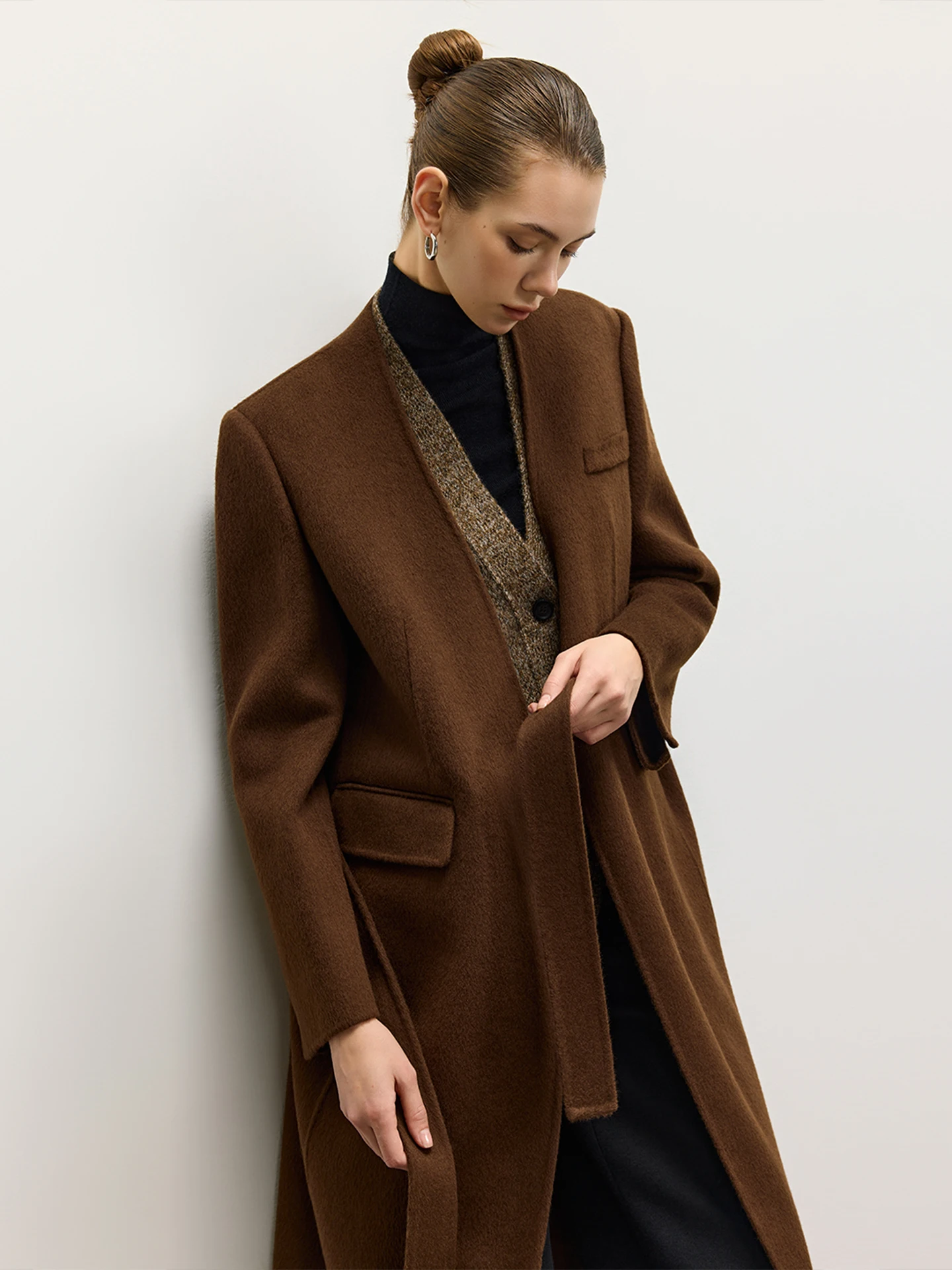 

Двустороннее шерстяное длинное пальто LUR для женщин, зимняя верхняя одежда Ele Nel, утепленное, с длинными рукавами, простой дизайн, эксклюзивно онлайн