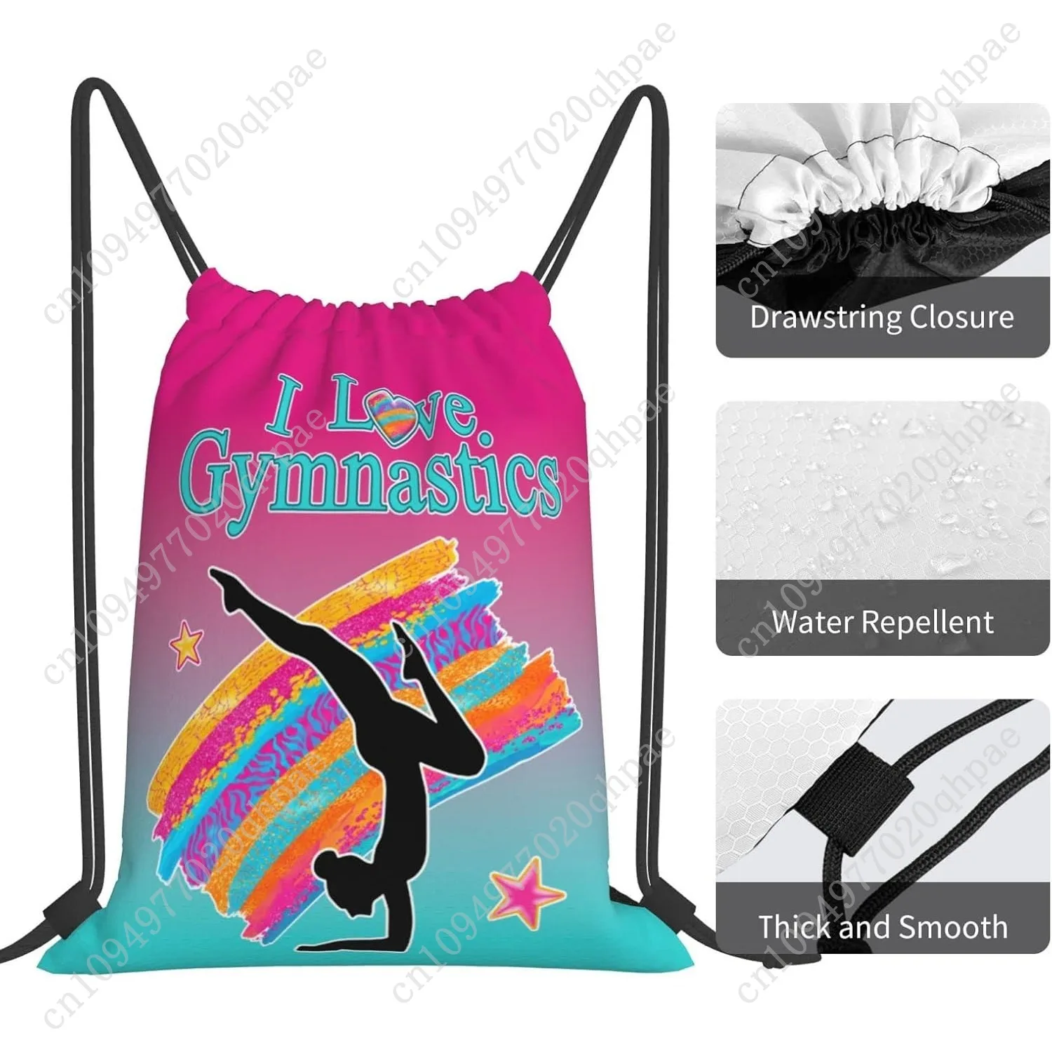 حقائب الجمباز برباط للنساء حقيبة ظهر برباط للجمباز مقاومة للماء حقيبة رياضية للجيم #5