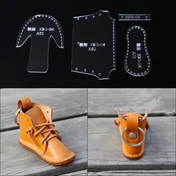 Leather Craft Shoes Keychain Pendant, Sewing Pattern, Acrylic Template, DIY, 1Set