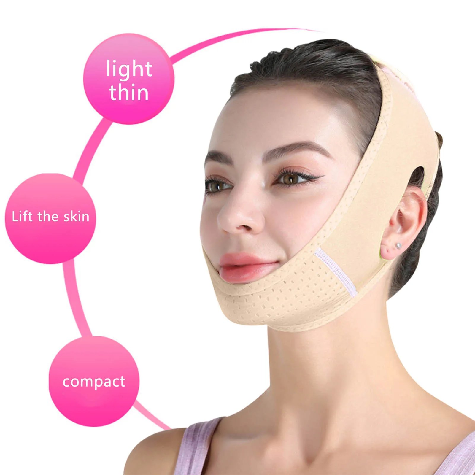 Reusable V Line Lifting Mask Double Chin Reducer Face Slimming Strap Gift for Women Wife Girlfriend