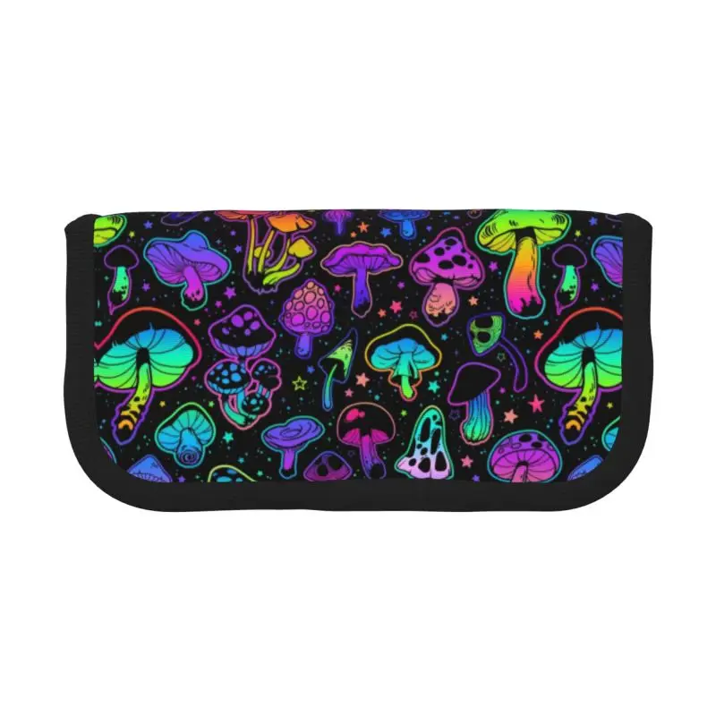 Customized Mushroom Pattern Pencil Cases for Girls Boys Custom Psychedelic Magic Boho Large Capacity Pen Box Bag School Supplies