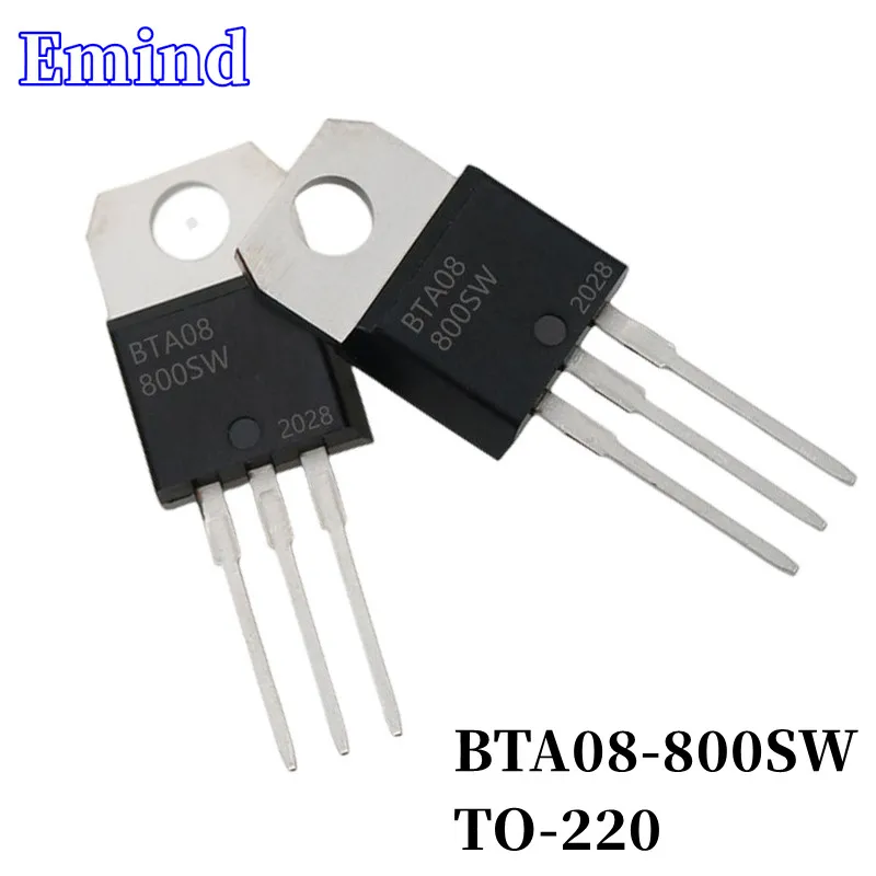 

10Pcs BTA08-800SW BTA08 Thyristor TO-220 8A/800V DIP Triac Large Chip