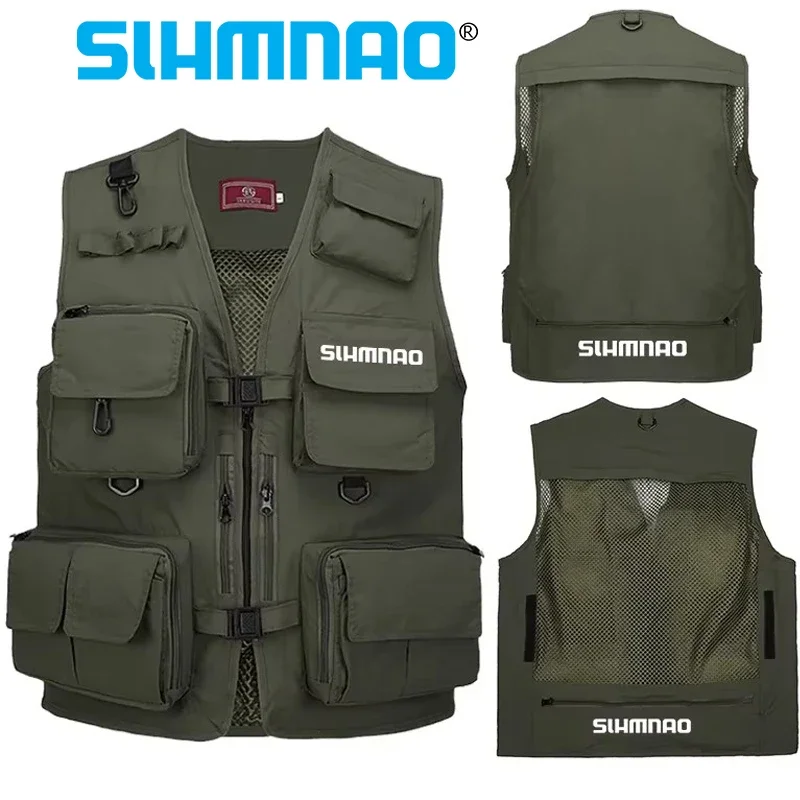 

2025 Fishing Vest Professional Men's and Women's Multi Pocket Portable Waterproof Adjustable Sea Fishing Lure Photography Vest