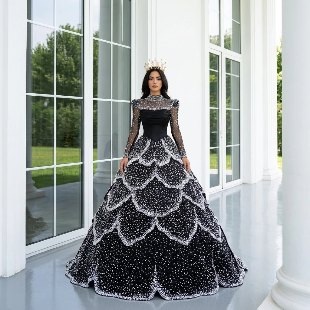 Customized Blackish Green Ball Gown 15 Years Old Quinceanera Dresses 2026 High Neck Beading Party Dress Vestidos De Xv Años