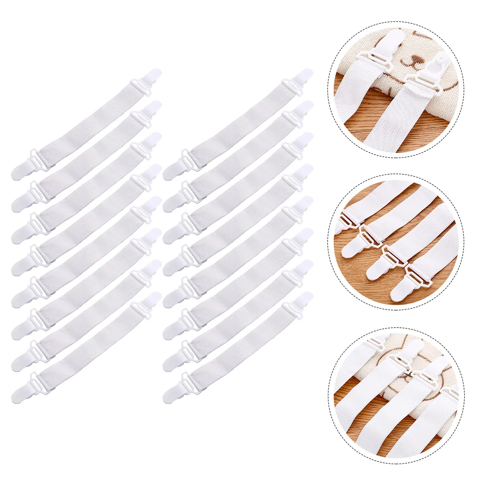 16 Pcs Bed Sheet Clip Buckle Bedsheet Holders Set Soft Elastic Nylon Fastener Clips