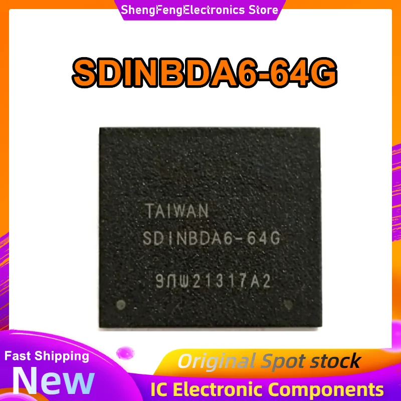 

SDINBDA6-64G 5.1 version 64GB flash granular storage chip IC eMMC 0-10 New Original in Stock