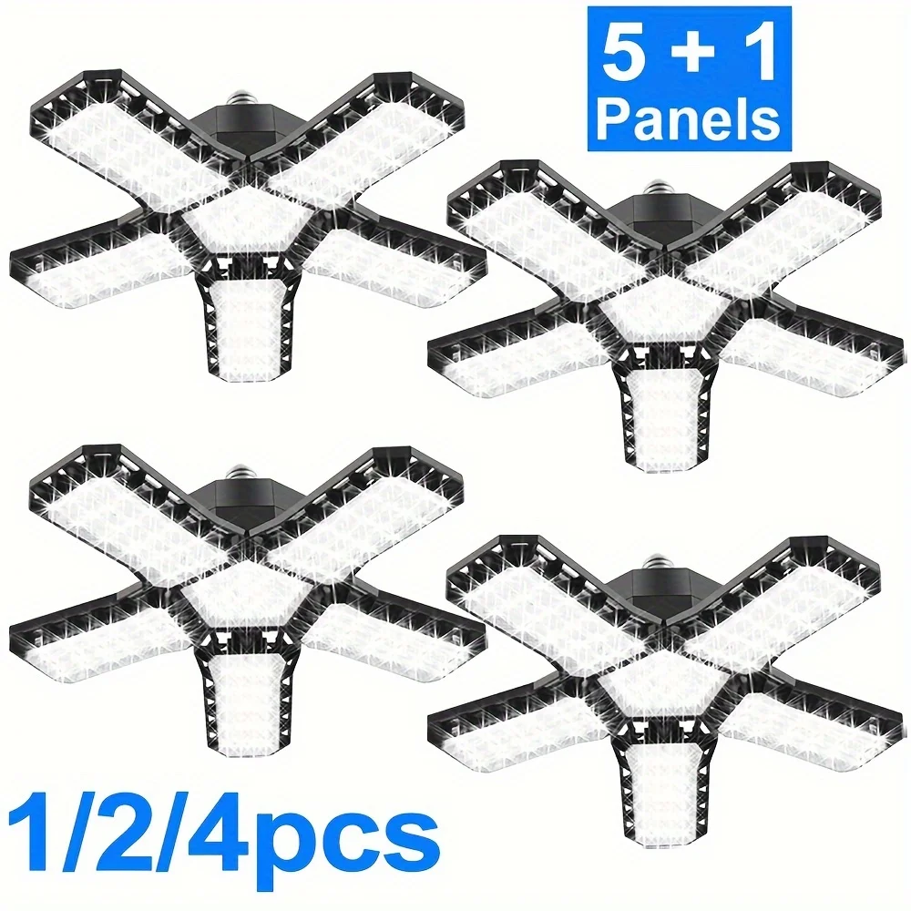 

Регулируемые панели, освещение для гаража E26 E27, потолочные светильники 6500K, 5 + 1 шт., 1/2/4 шт.