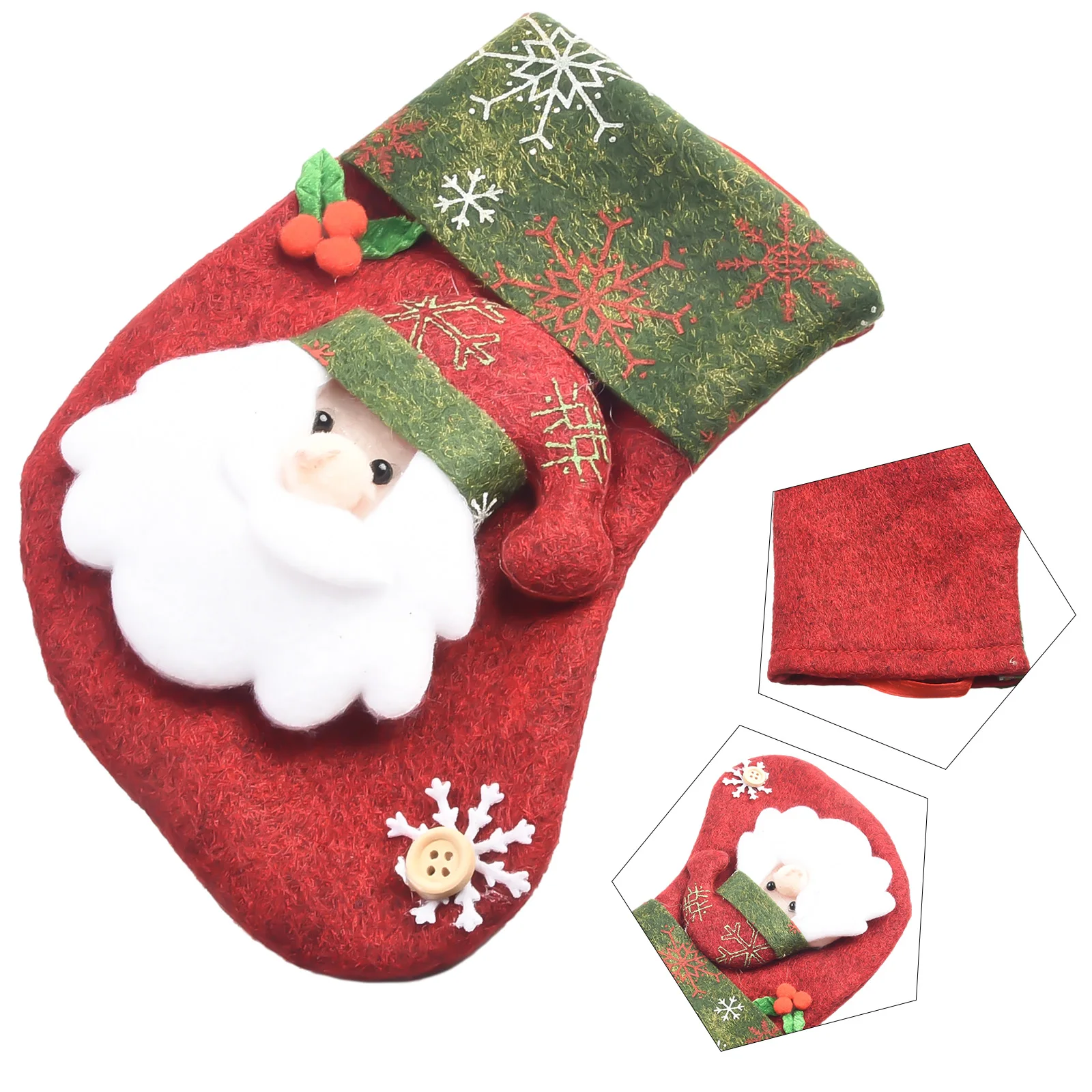 Parts Christmas Stocking Ornament Santa Snowman Socks Xmas Tree Bag Candy Fabric Hanging Mini Old Man High Quality - Detail 1