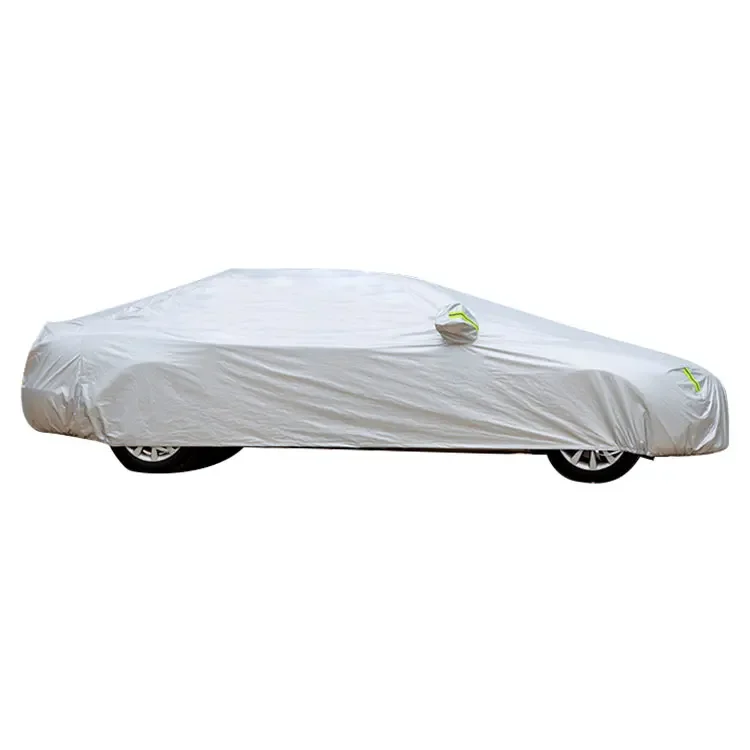 Waterproof Solar Uv Protection 190T Polyester Fabric Silver Plated Outdoor Car Cover