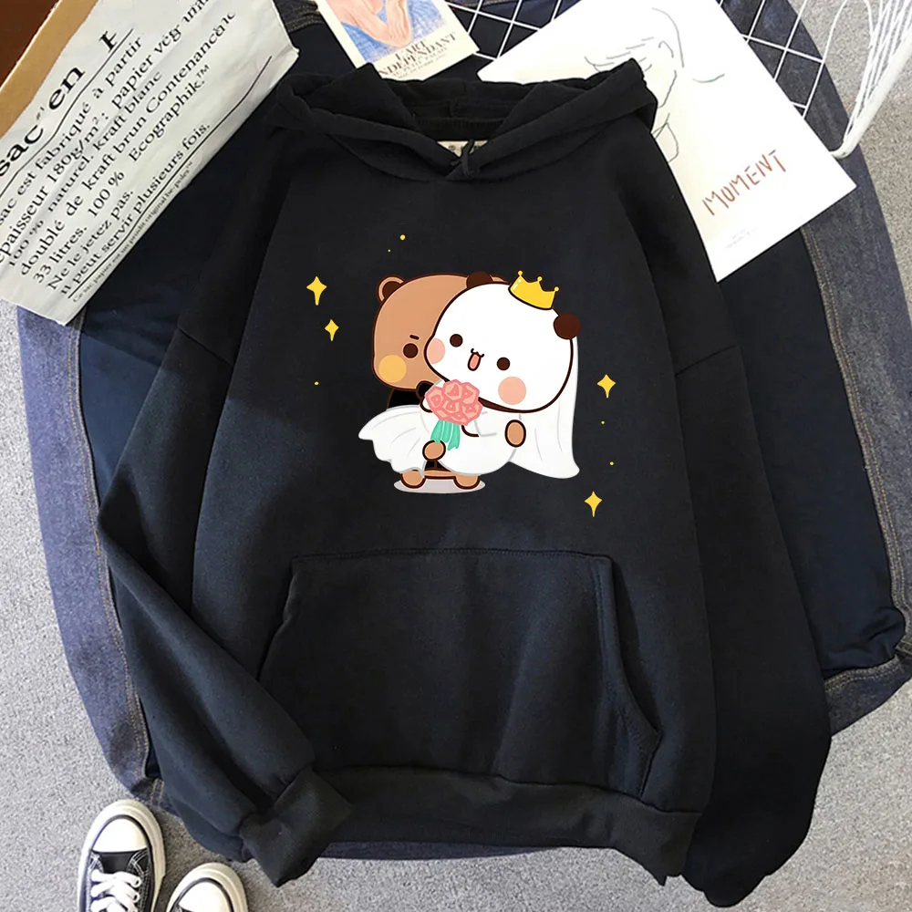 

Dudu and Bubu Get Married Hoodies for Men/Women Clothing Kawaii Cute Panda Bear Sweatshirts Fleece Sudaderas Aesthetic Pullover