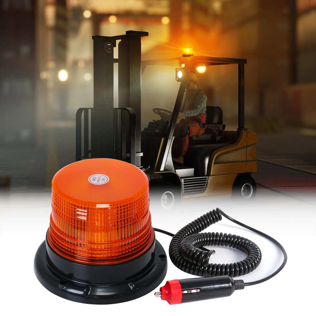 HLauto 700A Rooftop Emergency Strobe Light Bar - 72 LED Amber/White With Magnetic Base