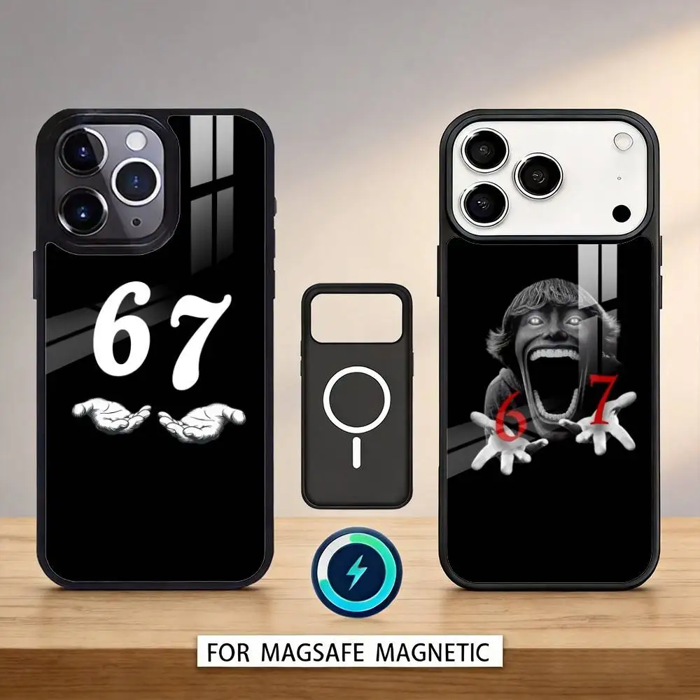 

67 Six Seven Phone Case For iPhone 17,16,15,14,13,12,Pro,Max For Magsafe Magnetic Wireless Charging