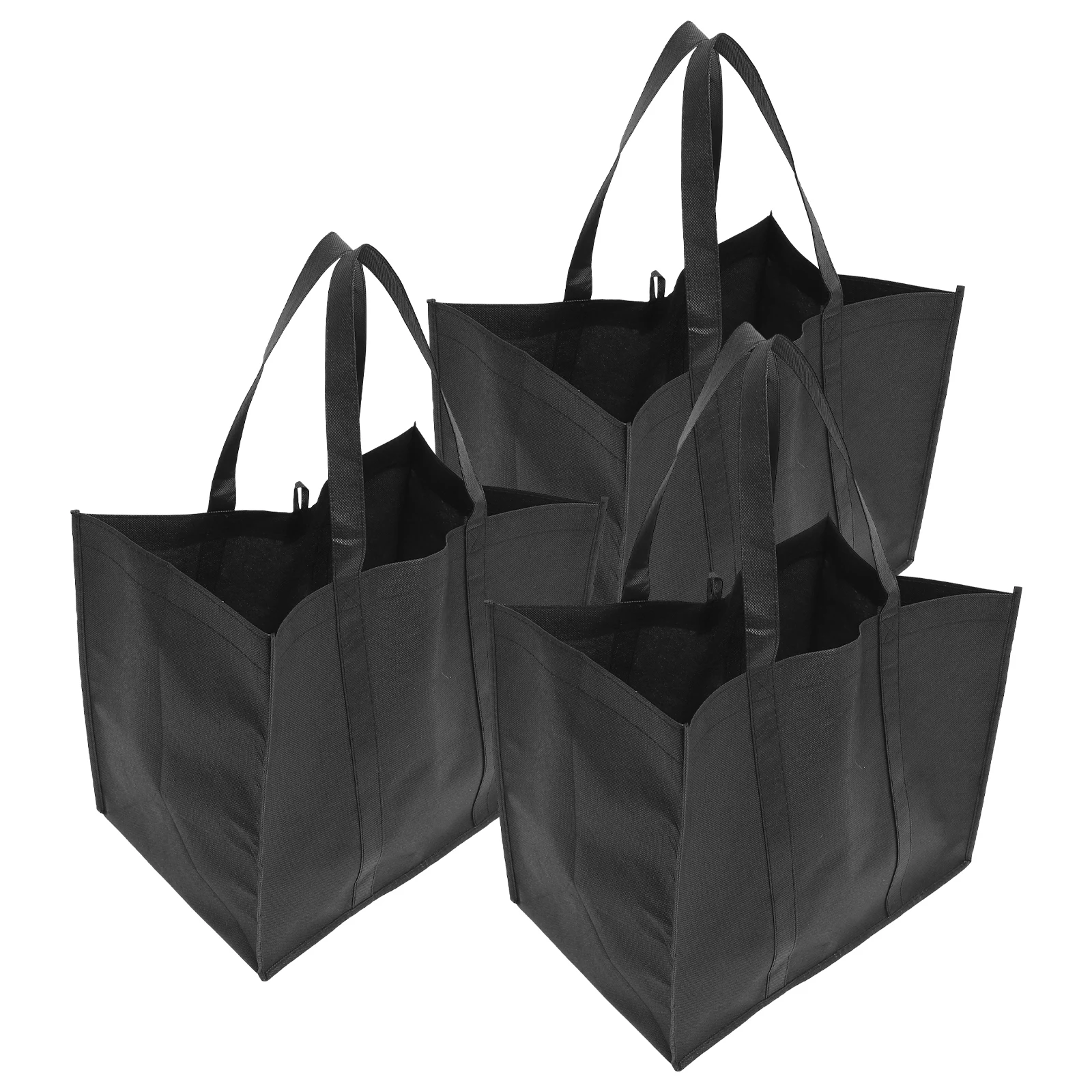 

3Pcs Large Capacity Reusable Tote Bags Non Woven Fabrics Portable Foldable Grocery Shopping Bags Eye Catching