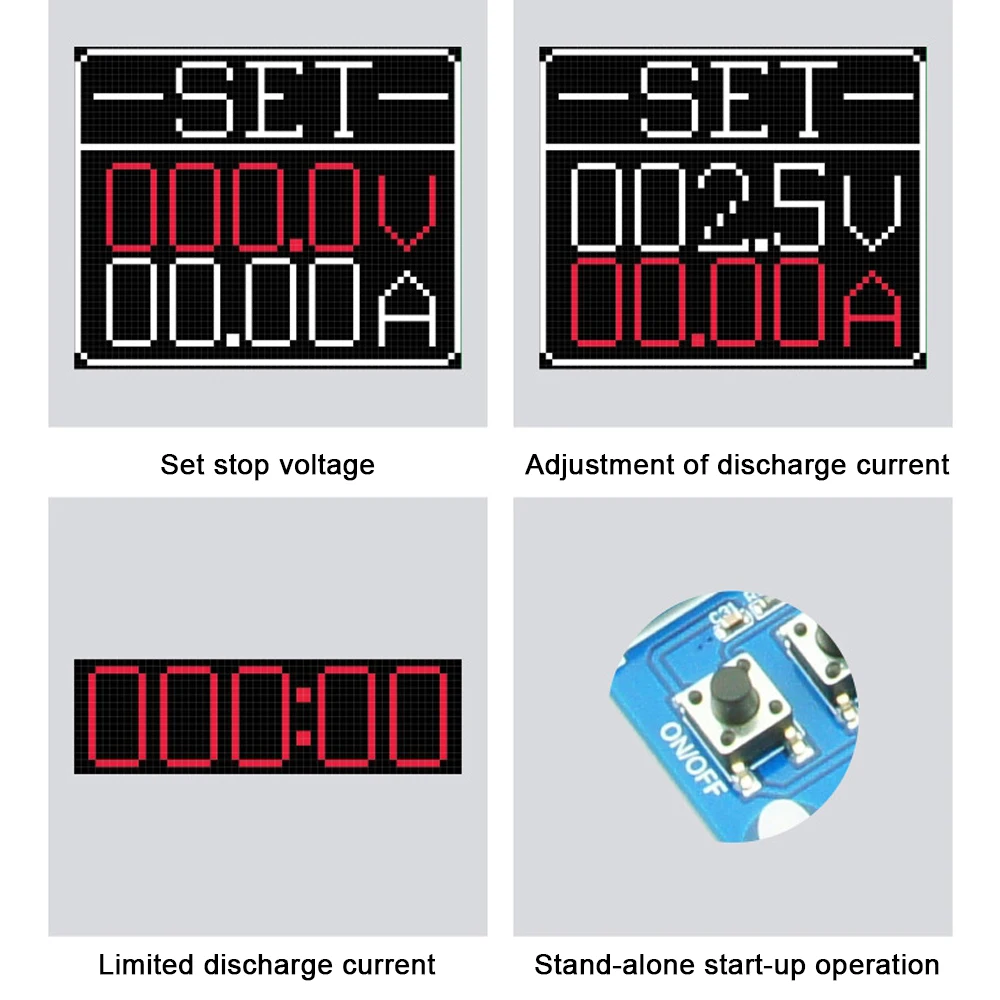 150W 10A Electronic Load 1.77inch TFT Display Power Battery Aging Test Meter Voltage Current  Discharge Monitor Four-wire Wiring