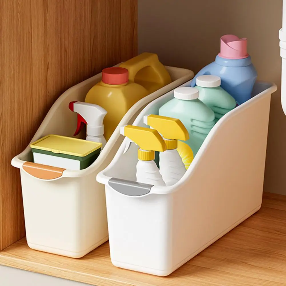 Kitchen Counter Organizer Condiment Bottles Storage Box Spice Jars Holder Storage Bin With Handle For Canned Food Snacks Pantry