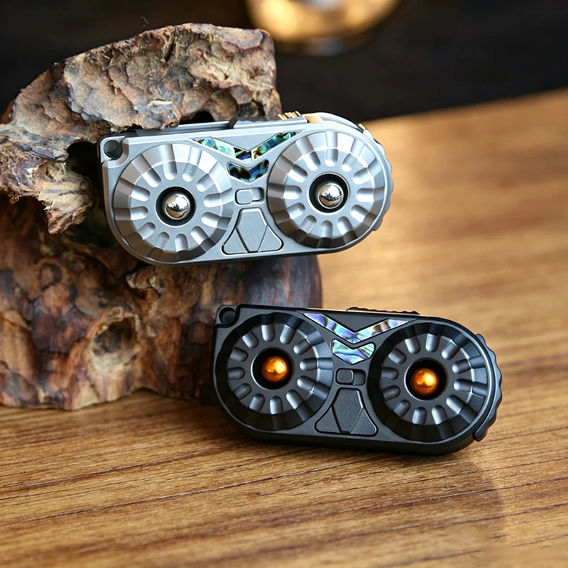 Owl Magnetic Push Slider Stainless Steel Fidget Slider Toy EDC Mechanical Slider 3IN1 Anxiety Anti Stress Sensory Toy Adult Gift
