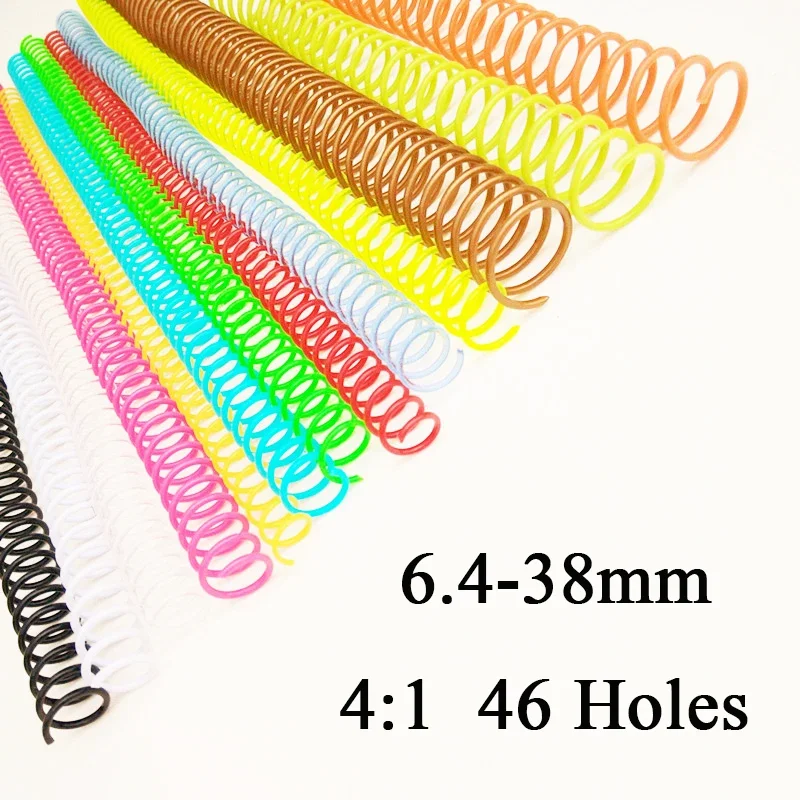 50pc Plastic Spiral Rings A4 Glue Single Wire 46 Hole Loose-leaf Binding Spring PVC Snake Ring Loose Leaf Binder Office Supplies