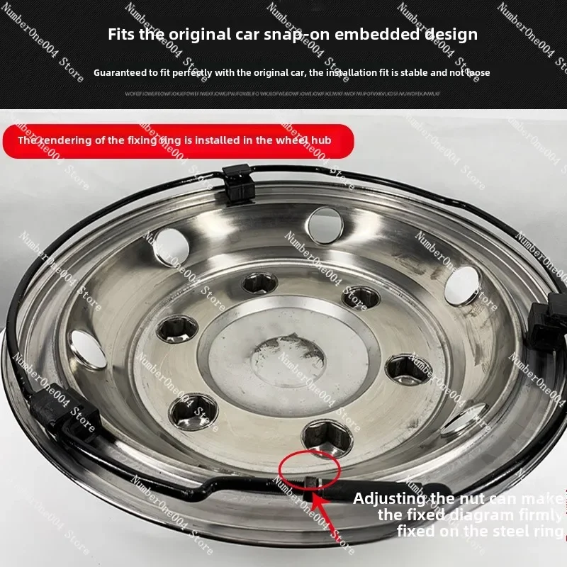 17.5 Inch Stainless Steel Hubcap Wheel Cover for Bus Truck Van Center Cap Replacement Auto Accessories