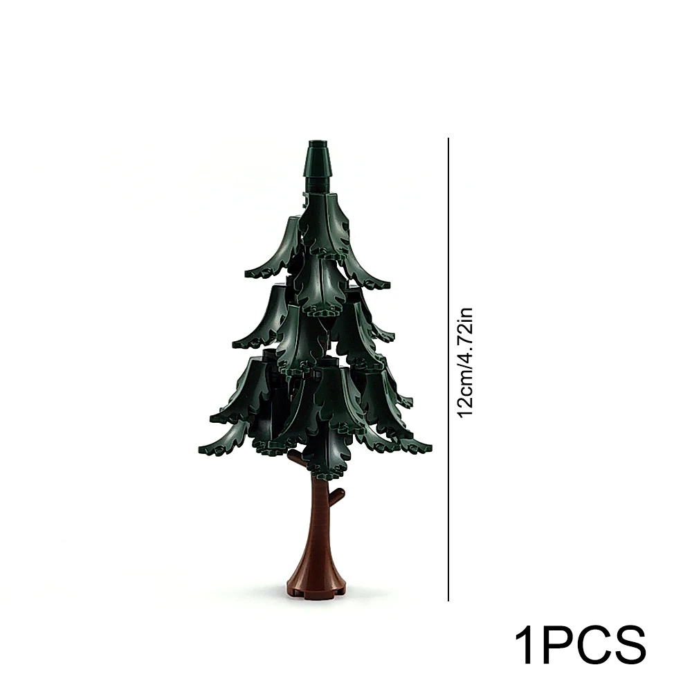MOC Stadt Garten Baustein Baum Spielzeug DIY Montage Kiefer Kokospalme Street View Wald Pflanze Stamm Blätter Gras Zubehör – Detail 12